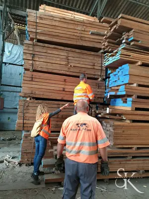 Visita a un almacén de madera